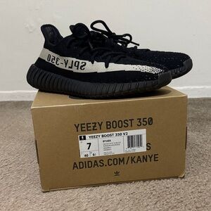 Adidas Yeezy Boost 350 V2 Kids Sneakers - Black and Cream- size 7